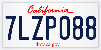 CA license plate 7LZP088