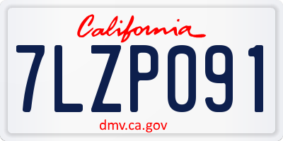 CA license plate 7LZP091