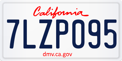 CA license plate 7LZP095