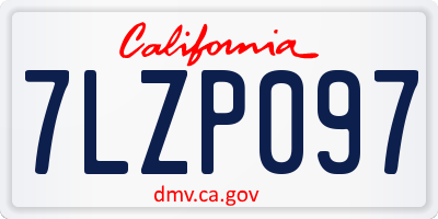 CA license plate 7LZP097
