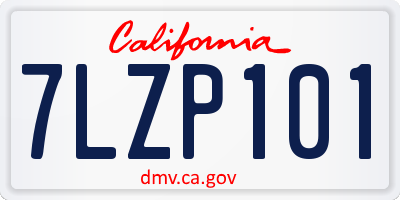 CA license plate 7LZP101
