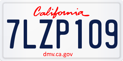 CA license plate 7LZP109