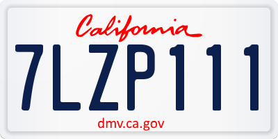 CA license plate 7LZP111