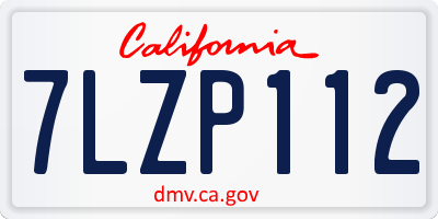 CA license plate 7LZP112