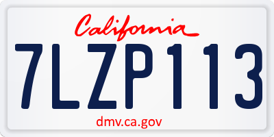 CA license plate 7LZP113