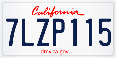 CA license plate 7LZP115