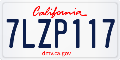 CA license plate 7LZP117
