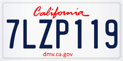 CA license plate 7LZP119