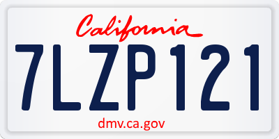 CA license plate 7LZP121