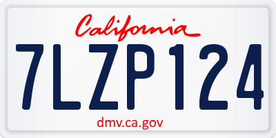 CA license plate 7LZP124
