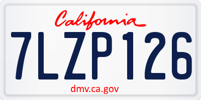 CA license plate 7LZP126