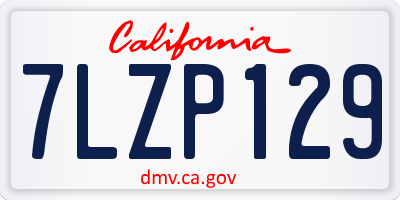 CA license plate 7LZP129