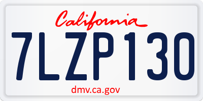 CA license plate 7LZP130
