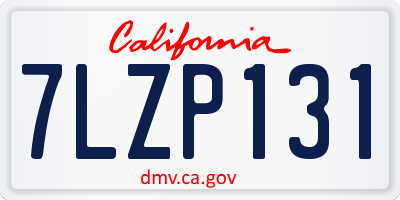 CA license plate 7LZP131