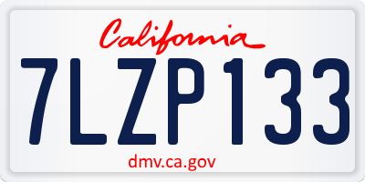 CA license plate 7LZP133