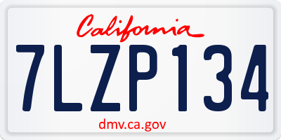 CA license plate 7LZP134