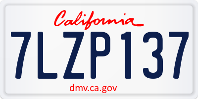 CA license plate 7LZP137