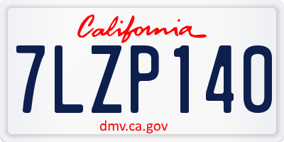 CA license plate 7LZP140