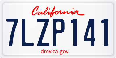 CA license plate 7LZP141