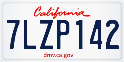 CA license plate 7LZP142