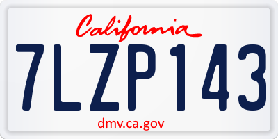 CA license plate 7LZP143