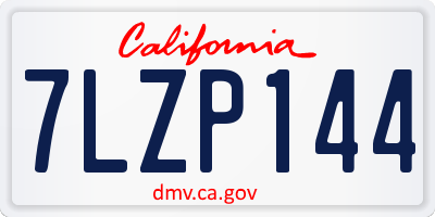 CA license plate 7LZP144