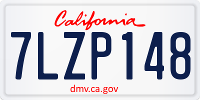 CA license plate 7LZP148