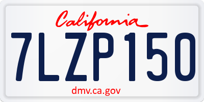 CA license plate 7LZP150
