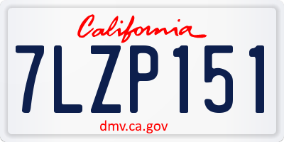 CA license plate 7LZP151