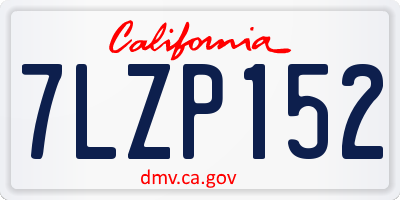 CA license plate 7LZP152
