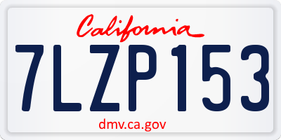 CA license plate 7LZP153