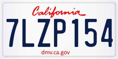 CA license plate 7LZP154