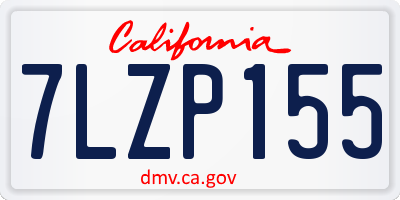 CA license plate 7LZP155