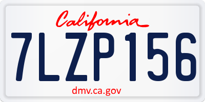 CA license plate 7LZP156
