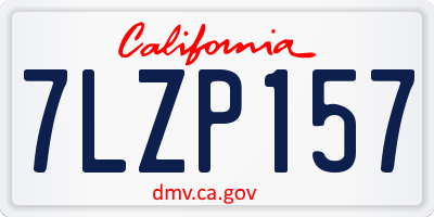 CA license plate 7LZP157