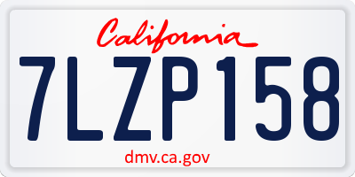 CA license plate 7LZP158