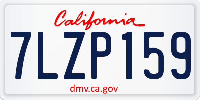 CA license plate 7LZP159