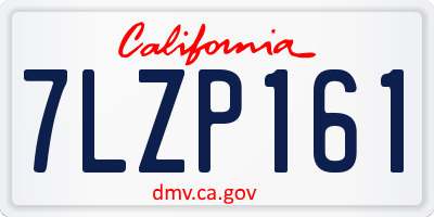 CA license plate 7LZP161