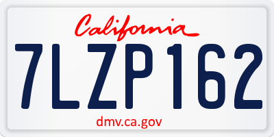 CA license plate 7LZP162