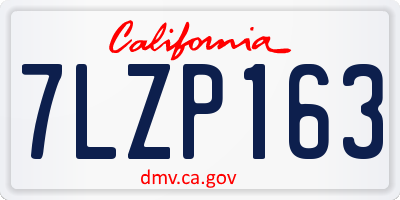 CA license plate 7LZP163
