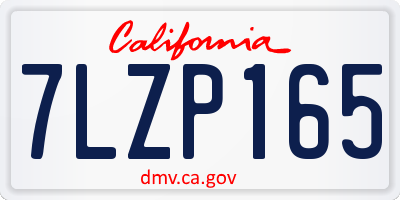 CA license plate 7LZP165