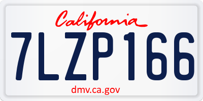 CA license plate 7LZP166
