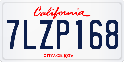 CA license plate 7LZP168
