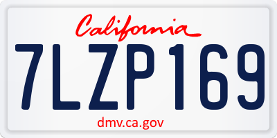 CA license plate 7LZP169