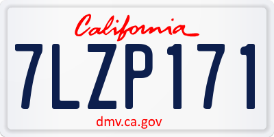 CA license plate 7LZP171