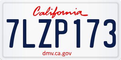 CA license plate 7LZP173