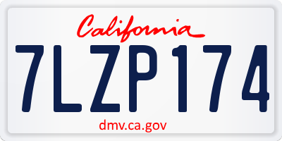 CA license plate 7LZP174