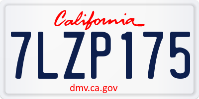 CA license plate 7LZP175