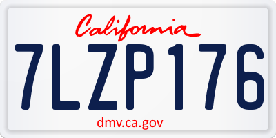 CA license plate 7LZP176