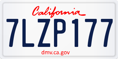 CA license plate 7LZP177